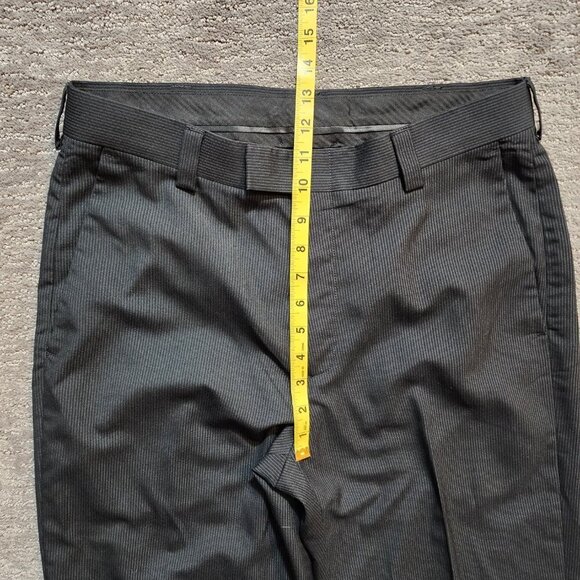Kenneth Cole Reaction Black Pinstripe Dress Pants Mens 32x32 Preppy Business - Picture 5 of 15